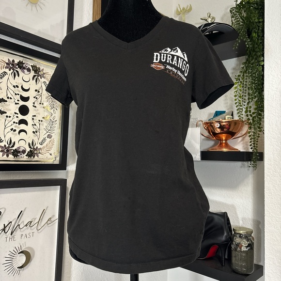 Harley-Davidson Tops - Woman’s Harley Davidson black Durango Colorado V-neck t-shirt